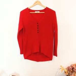 Madewell Dark Reddish Orange Autumn Waffle Knit Sweater Sz XS